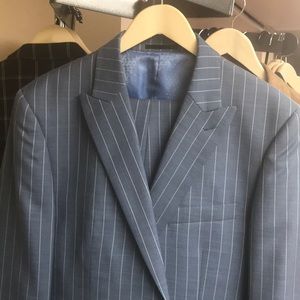 40S light blue three piece suit w peak lapels